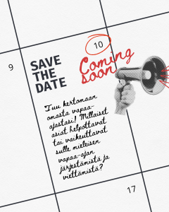 Canvalla askarreltu Save the date -kuva kalenterimerkinnästä