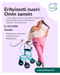 Erityisesti nuori: omin sanoin 2026 tapahtumamainos